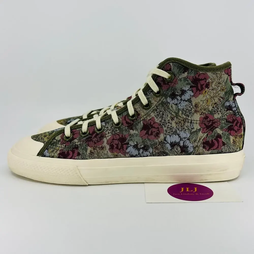 Adidas Men's Nizza Hi RF 'Floral' Jacquard High Top Sneakers H01144 Size 8